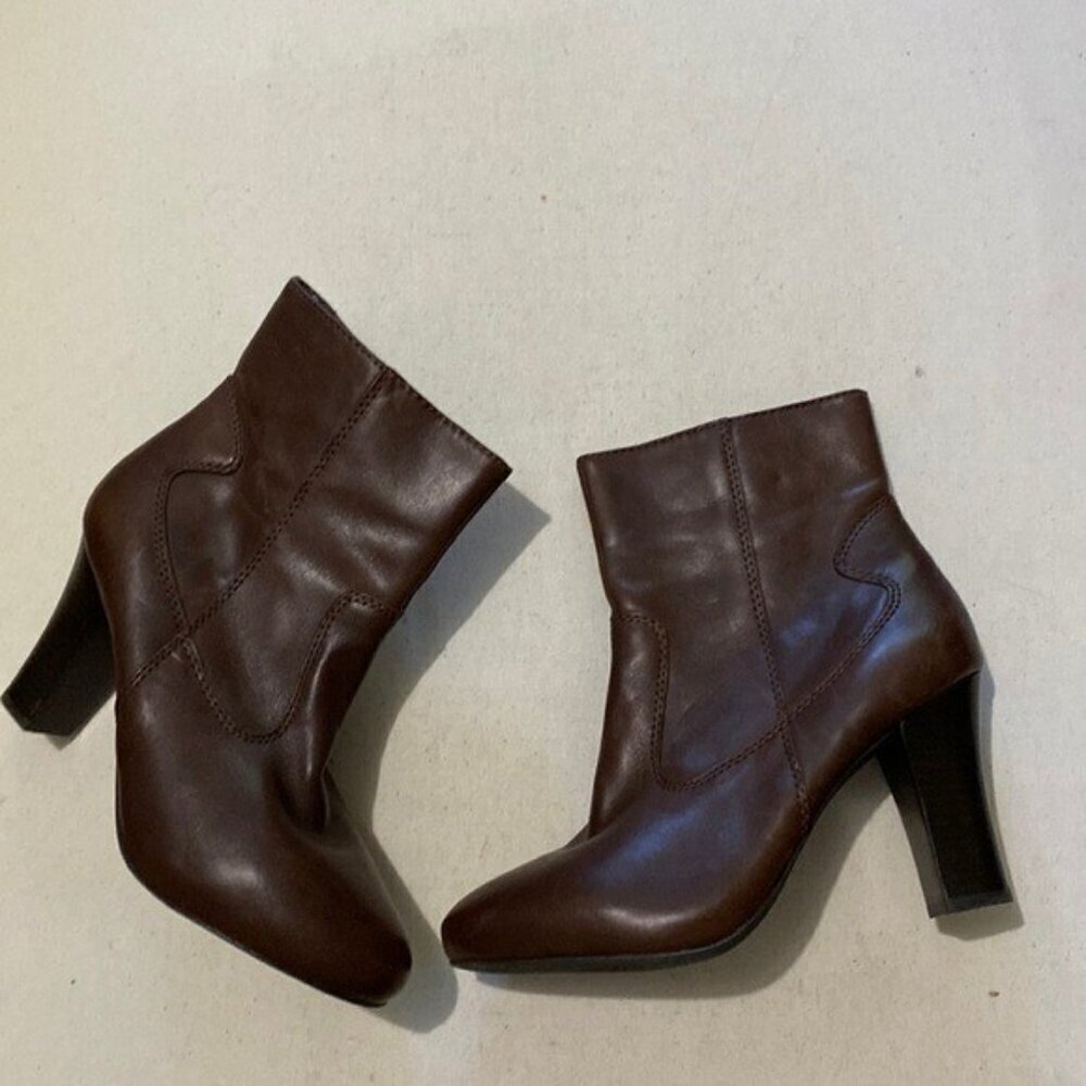 ANA ankle boots leather brown women 8.5 festival rodeo western casual; y2k